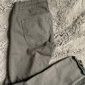 grey low rise cropped jeans